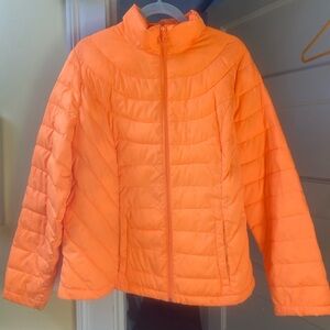 Lane Bryant Bright Orange Packable Puffer Jacket